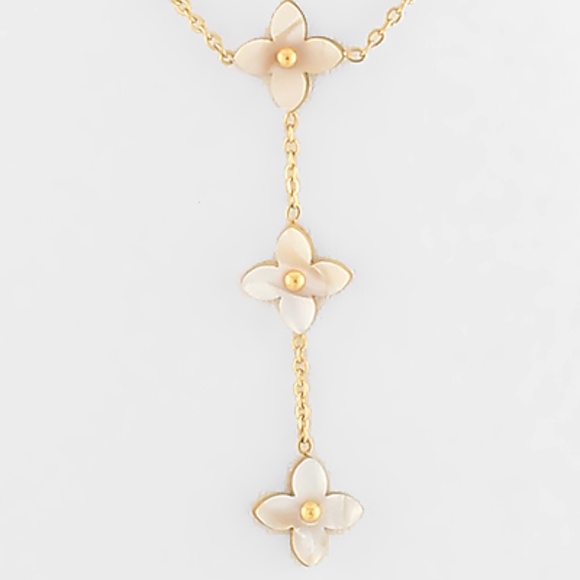 MOP Flower Y Necklace - Picture 2 of 2